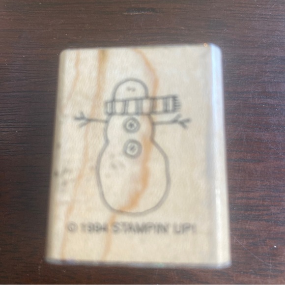 Stampin Up Rubber Stamps 4 mini stamps, Santa , snowman, Happy Holidays - Picture 7 of 10